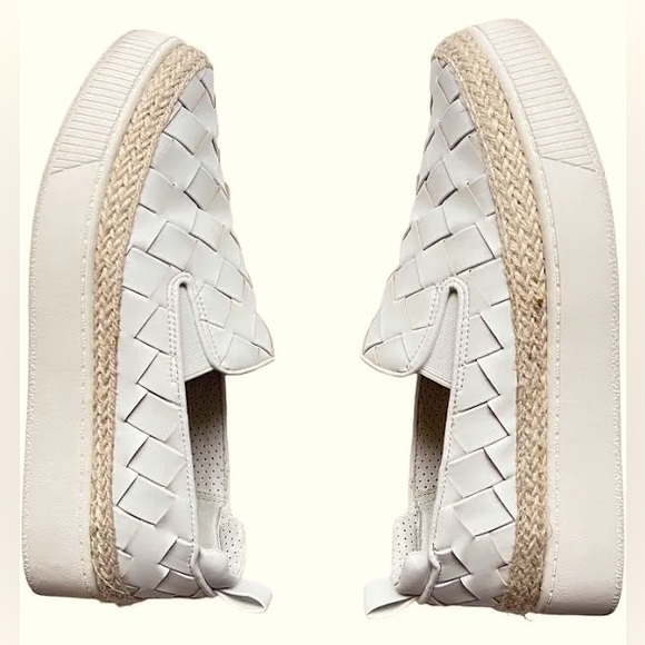 NWOT•FRANCO SARTO•Platform Shoes Hydee OffWhite Basket Weave Loafers 
SIZE 8 - Picture 3 of 12